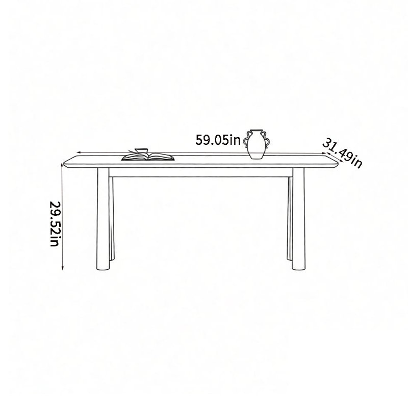 Table de salle à manger Modern, H 29,52 po x L 59,05 po x l 31,49 po