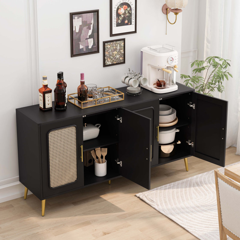 Armoire 59,84 "à quatre portes rétro