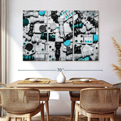 Dominoes and Chess Pop, reproduction d'art sur toile
