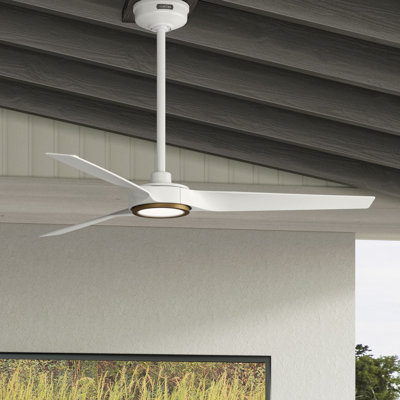 Hunter 52 inch ZenTech 3-Blade  Wi-Fi ENERGY STAR® Damp Rated Ceiling Fan with LED Light Kit and Handheld Remote