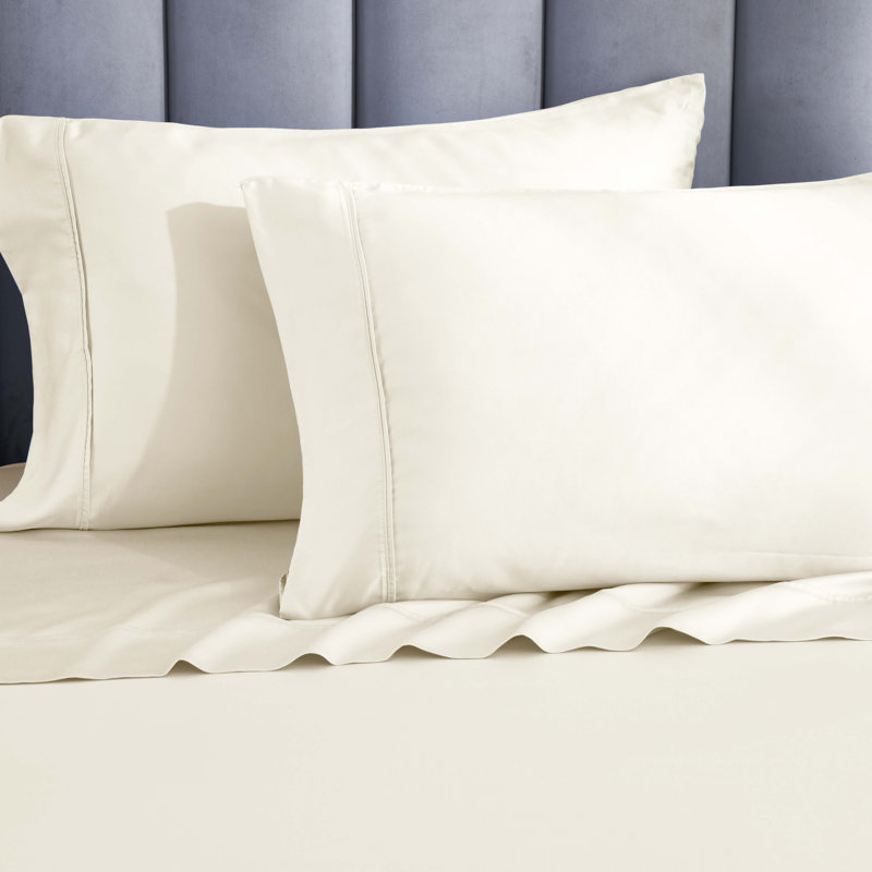 Modal From Beechwood 400 Thread Count Lightweight Cooling Solid Pillowcases, Ivory, Standard Pillowcase