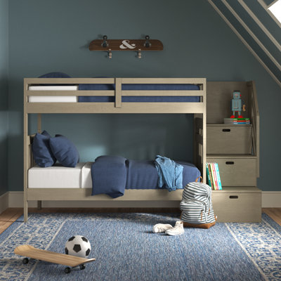 Ahmia Kids Twin Over Twin Bunk Bed