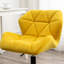 Fauteuil de bureau Diamond en jaune charmant - Pivotant réglable, housse de siège en velours, relevable, base en métal, lisse avec tissu pivotant, coussin en mousse confortable, revêtement 360 ° noir-132960732