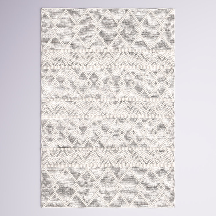 Latrissa Moroccan Flatweave Wool Charcoal/Cream Area Rug
