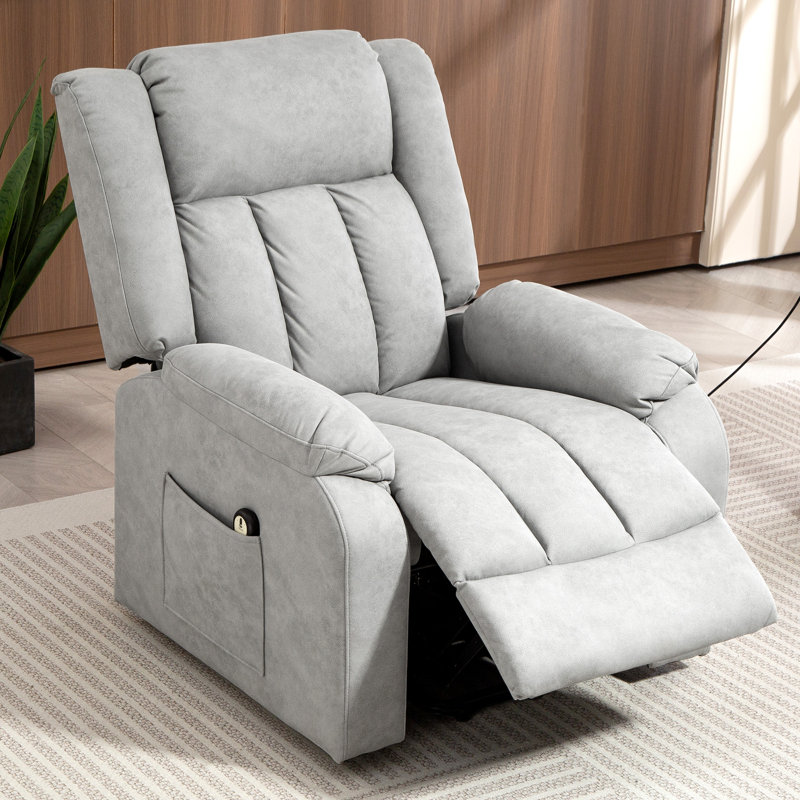 Fauteuil inclinable électrique, fauteuil inclinable avec télécommande, lumière , Gris clair