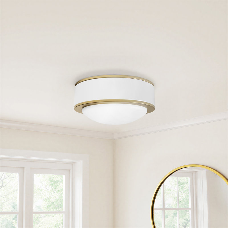 Tegan LED Flush Mount, Burnished Brass