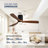  52-inch Modern Ceiling Fan with Light, APP, Remote Control Smart Fan, 3 Solid Wood Blades, DC Motor, 6 Speeds, Flush Mount for Bedroom, Living Room-1425512550