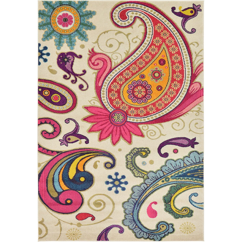 Tapis crème Eddins, Rectangle 6 pi 7 po x 9 pi 6 po