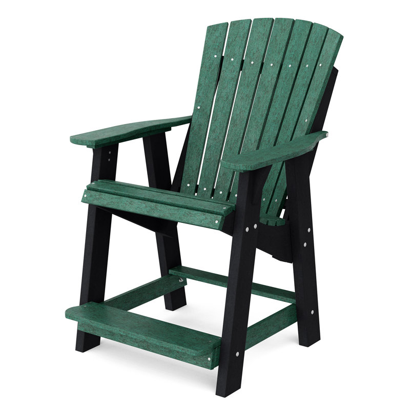 Heritage High Adirondack Chair, Turf Green/Black