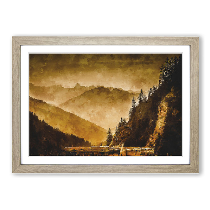 Mountain in Arlberg Pass - Framed Print, Oak Framed, 27cm H x 36cm W x 2cm D