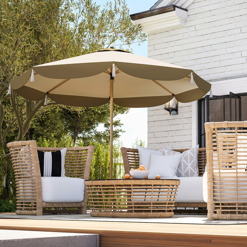 Parasol de terrasse 9 pi avec 8 nervures Outsunny