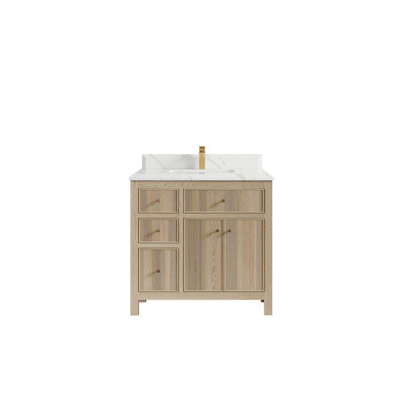 Ensemble de meuble-lavabo simple 36 po Trentin, Calacatta Laza