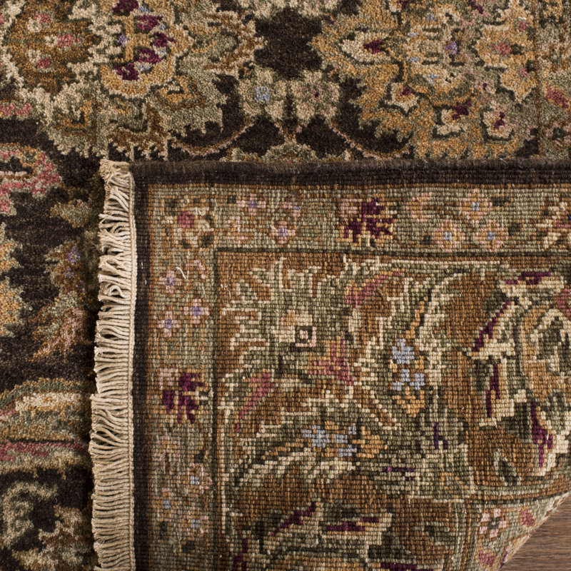 Tapis oriental brun en laine Stiles, Tapis de couloir 2 pi 6 po x 12 pi