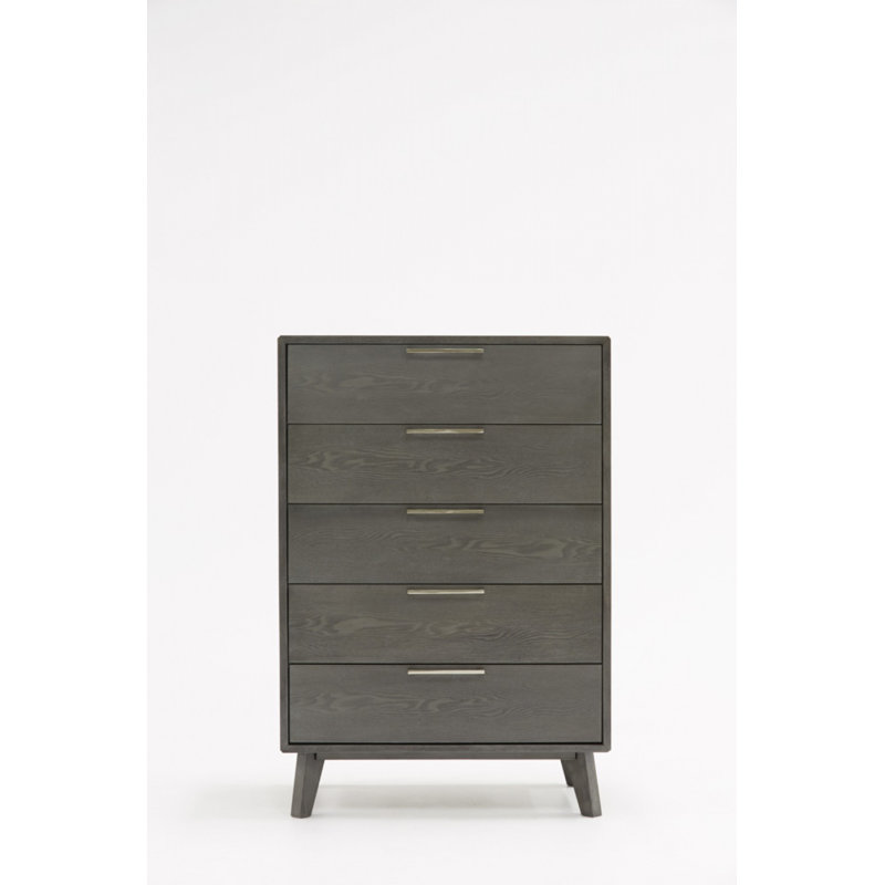 Commode à 5 tiroirs Glow, Gris délavé