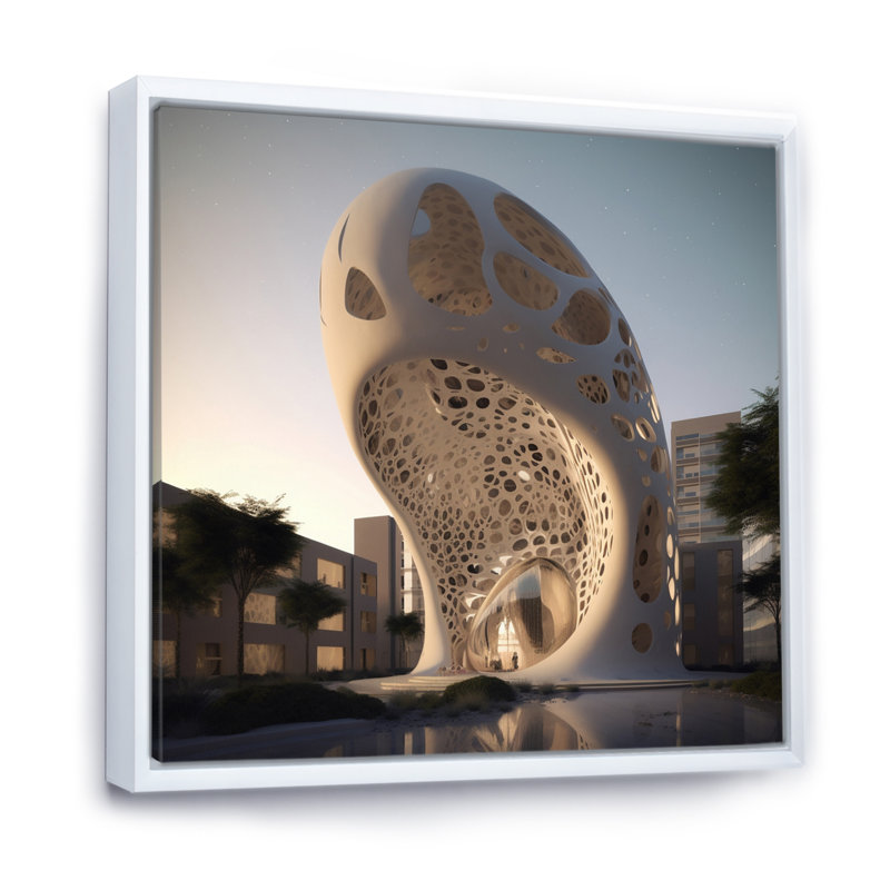 Reproduction d'art sur toile, architecture architecturale organique, H 30 po x l 30 po, Cadre flottant blanc