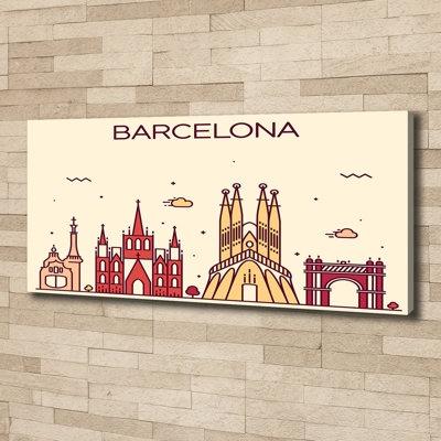Inscription Barcelona - No Frame Print on Canvas