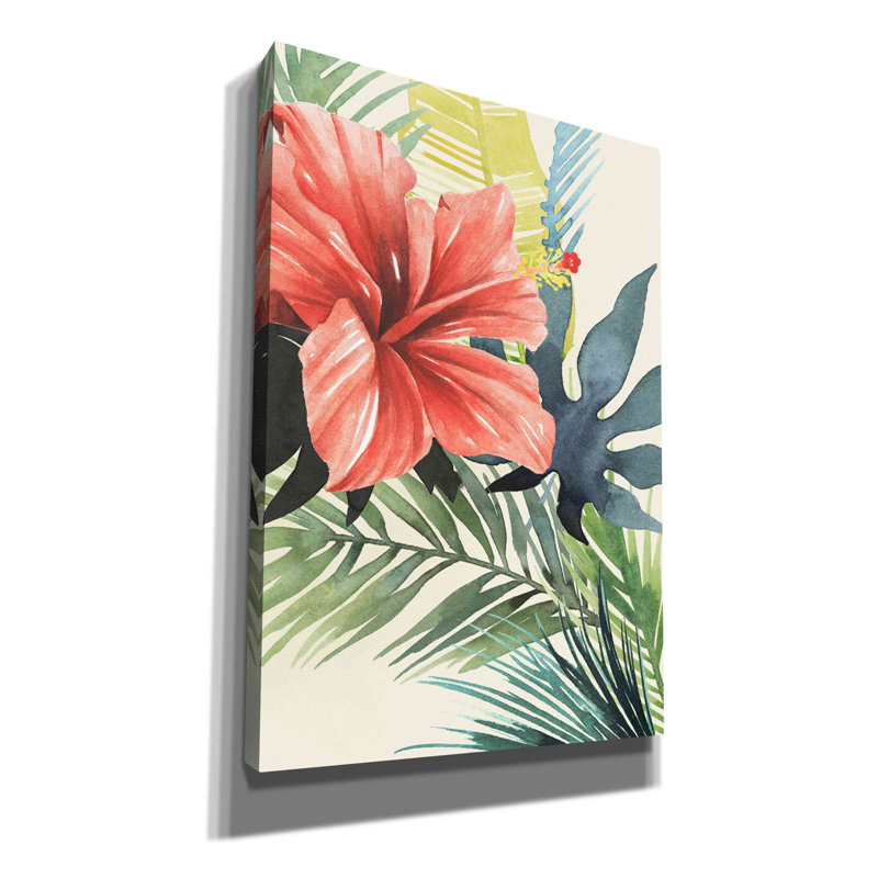 «Tropical Punch II» par Grace Popp, toile murale en verre, H 26 po x l 18 po x P 0,75 po