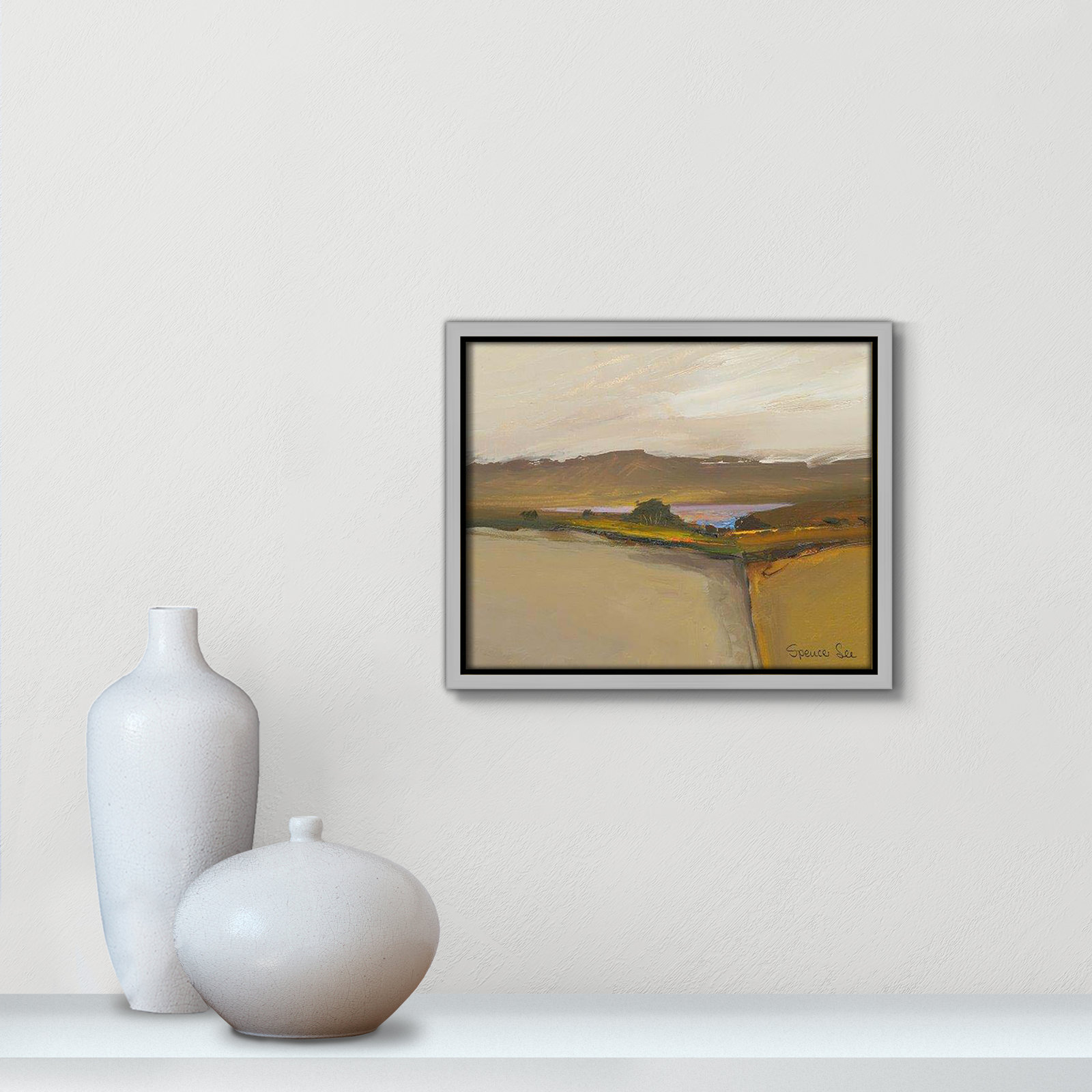 Mack "Heaven and Earth IV" Print, 9.5'' H x 11.5'' W x 2'' D, Silver Framed