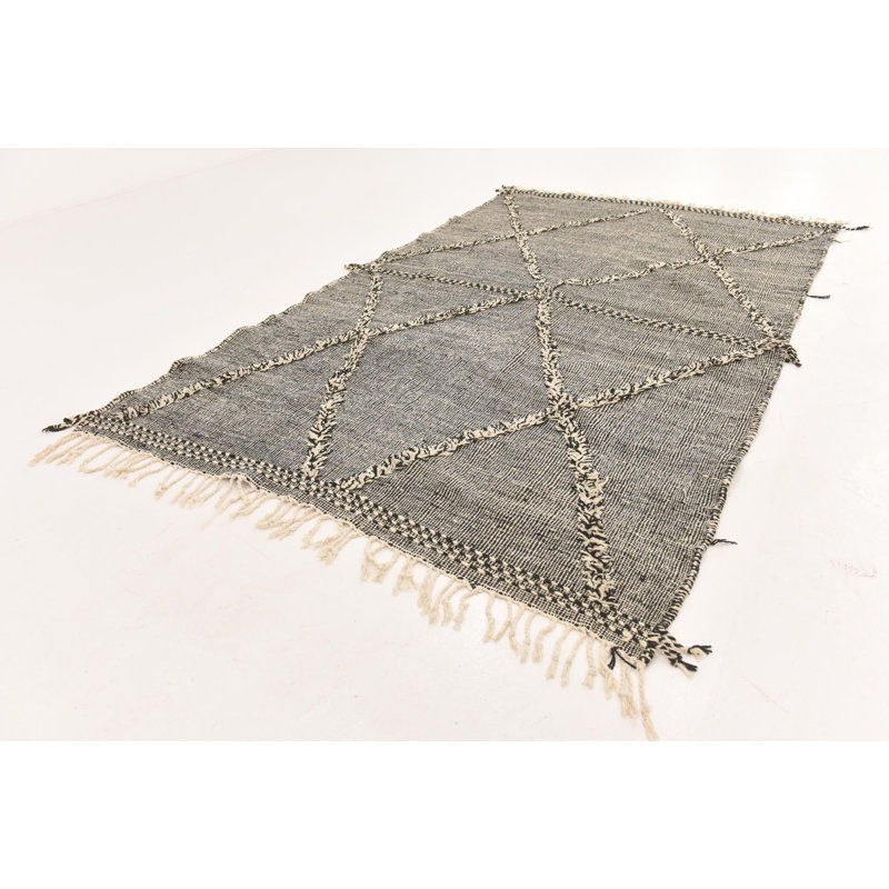 Tapis noir et blanc Mosser