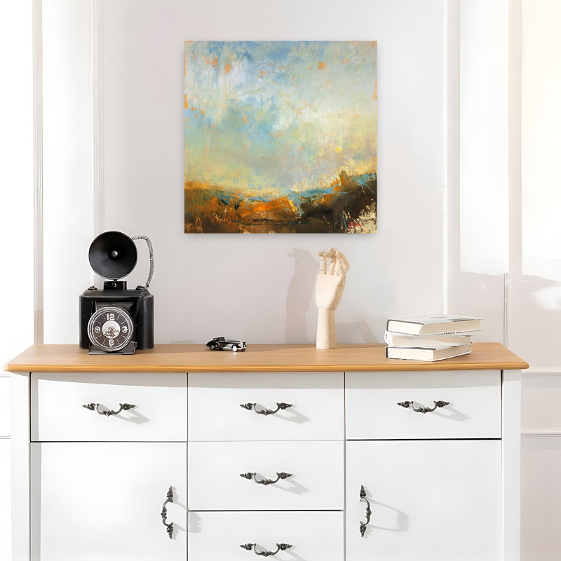 Échafaudage, paysage contemporain abstrait, art naturel, H 18 po x l 18 po