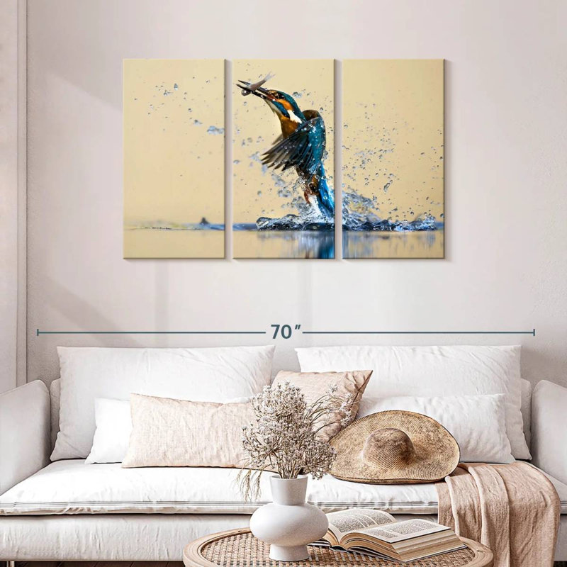 Brampt Blue Kingfisher, 28" H x 45" W