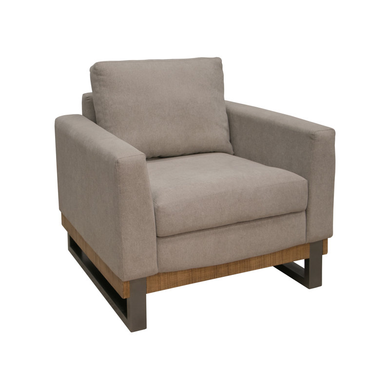 Chaise d'appoint Dome avec 1 coussin décoratif, bois de pin massif, Tissu gris