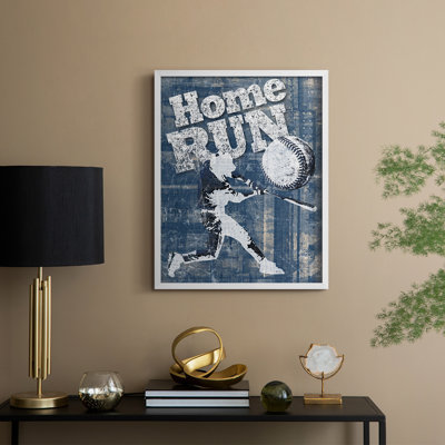 Home Run Hitter Framed Print - Solid Wood