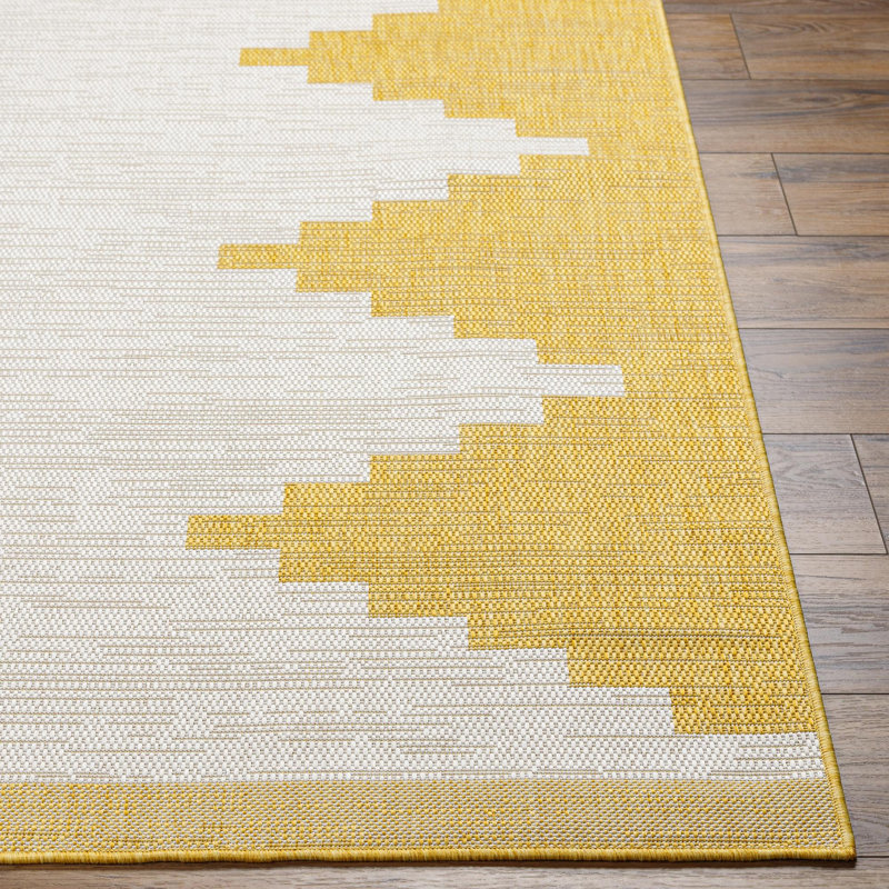 Granby Yellow Outdoor Area Rug, Rectangle 2' x 2'11"
