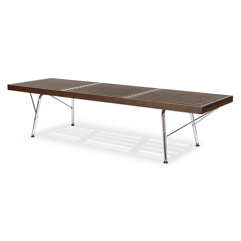 Banc en bois Bullington, Noyer foncé