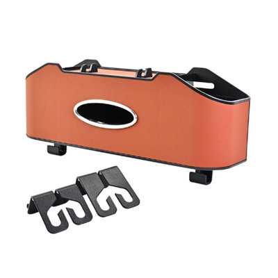 Rack Car Back Seat Organizer Comes With 2 Beverage Cup Holders - Tissue Box And Storage Box Hooks - Multifunctional Storage - For Children And Travel
