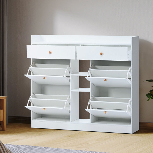 12 Pair Shoe Storage Cabinet Orren Ellis Finish: White