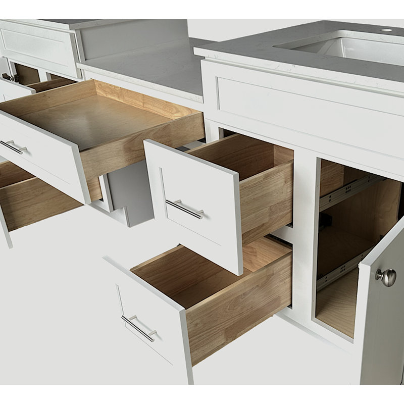 Ensemble de meuble-lavabo double 120 po Disar, Blanc