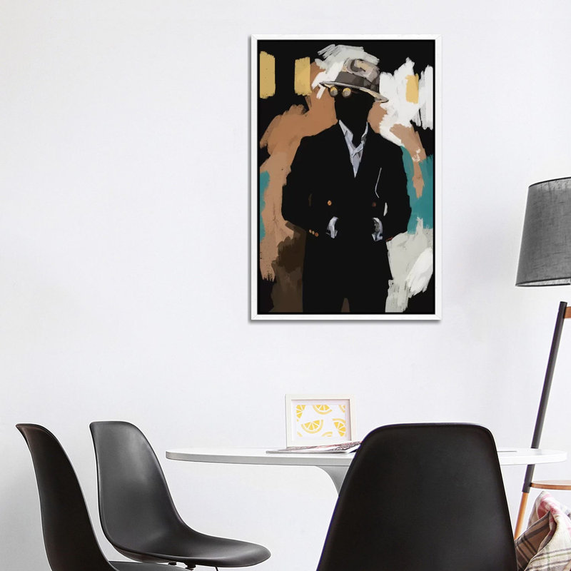 New Suit - Painting on Canvas, 101.6cm H x 66.04cm W x 3.81cm D, White Floater Framed
