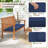 4 - Person Acacia Wood Patio Conversation Set with Cushions-404279849