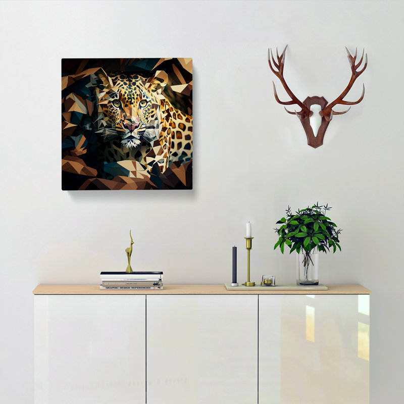 Leopard Cubism - Wrapped Canvas, 50cm H x 50cm W x 3cm D