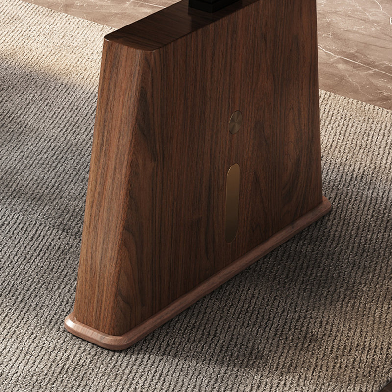 Brun noisette + bureau rectangulaire noir réglable en bois massif + bois manufacturé + acier