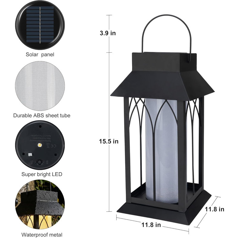 Lanterne suspendue solaire d'extérieur 19,4 "imperméable