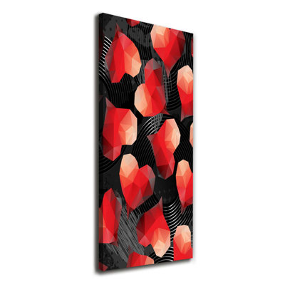 Geometric Hearts - Wrapped Canvas Print