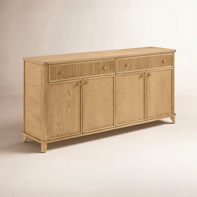 Kennedy 72" Solid Wood Sideboard Buffet In Natural Oak