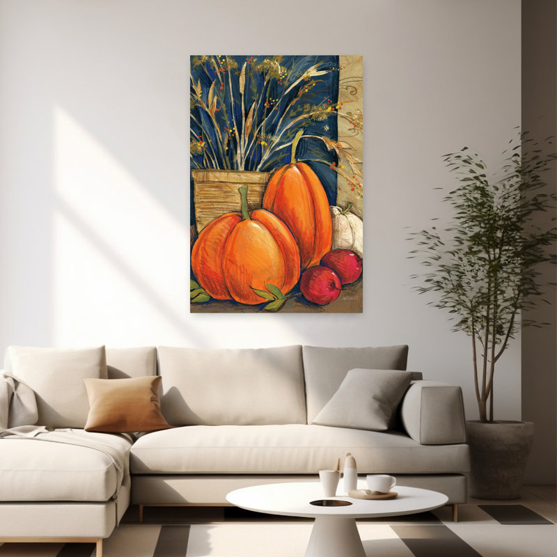 Panier de paille, art automnal contemporain, H 60 po x l 40 po