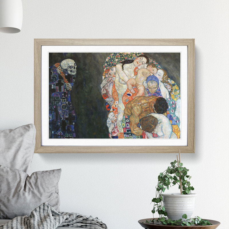 Death and Life by Gustav Klimt - Framed Print, 27cm H x 36cm W x 2cm D, Oak Framed