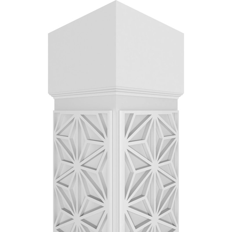 Hampton Square non-effilé avec colonne standard capitonnée et base standard, H 120 po x l 7,625 po x P 7,625 po
