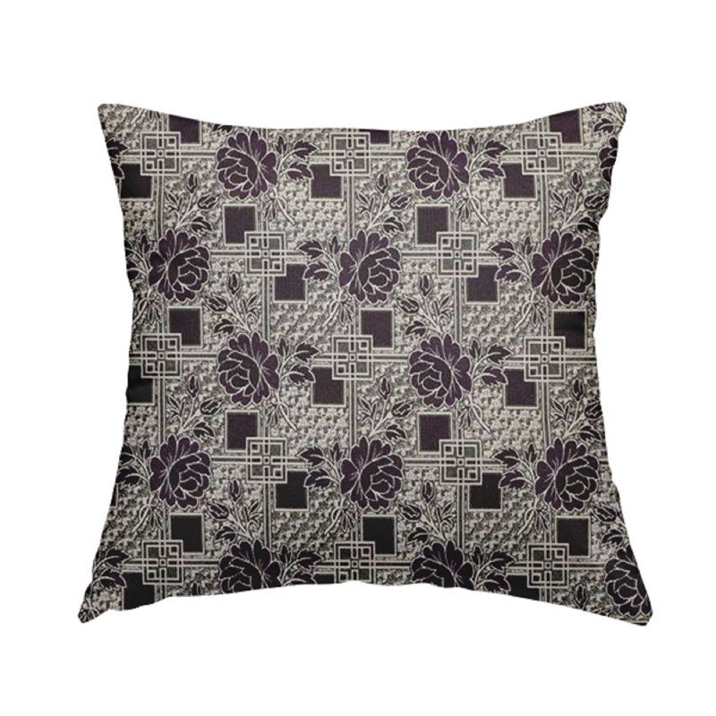 Grote Rectangular Cushion, Black/Purple