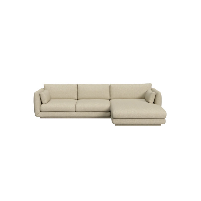 Bloom 3-Seater Sofa W/Chaise Lounge Left & Plinth, Light Gray Cane-line Ambience, 29.6" H x 122.1" W x 67" D
