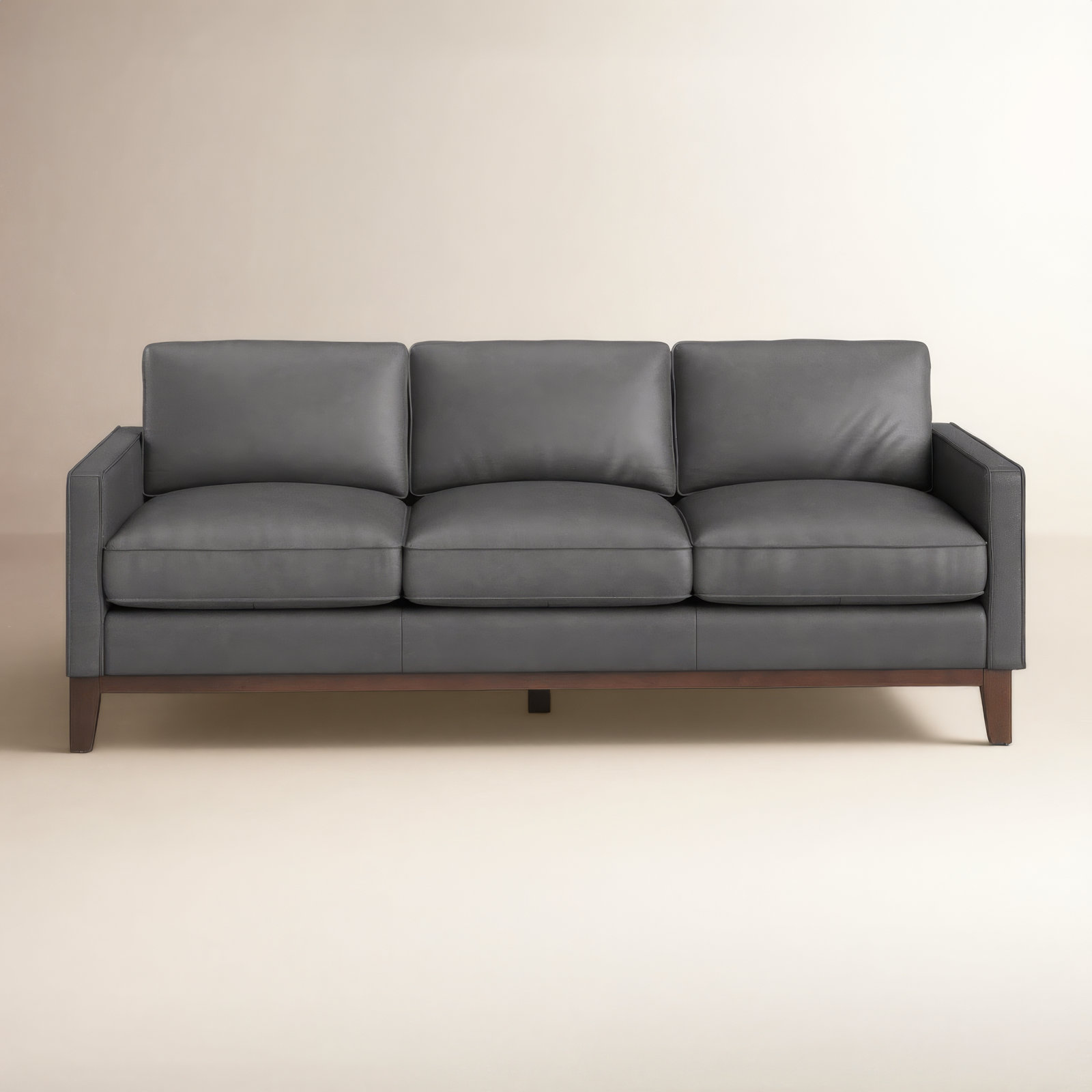 Cascades 85'' Upholstered Sofa, Gravel Genuine Leather