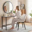 Chaise d'appoint rembourrée en similicuir avec structure en métal-1546850754