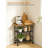 Rolling Kitchen Island Cart With 3-Tier Shelves, Lockable Wheels & 6 Hooks - Versatile Microwave Stand, Bakers Rack And Mobile Storage Cart For Kitchen, Dining Room, Or Outdoor Use