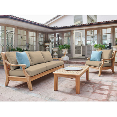 Khari Sonoma 3-Person Teak Outdoor Sofa