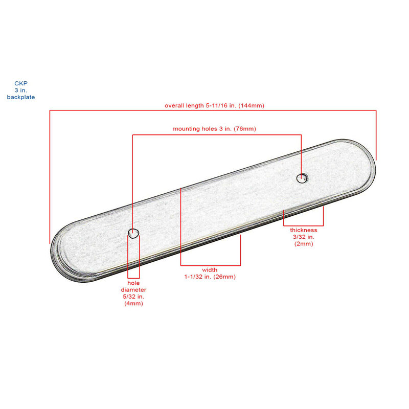 Origins 3'' Center to Center Pull Backplate, Oil Rubbed Bronze