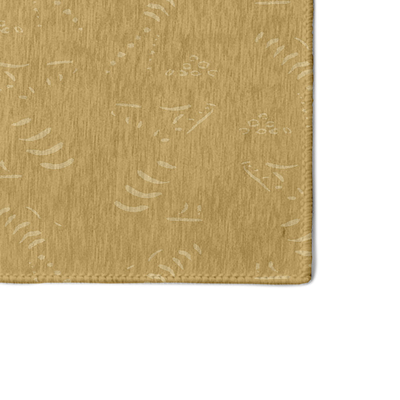 Jaune Tapis décoratif, Rectangle 4 pi x 6 pi